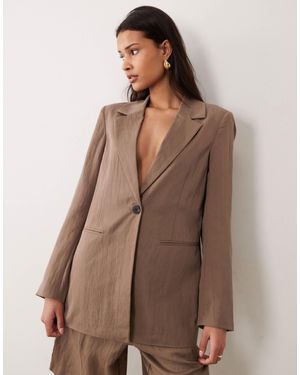 Vila Tailored Single Button Blazer Co-ord - Brown