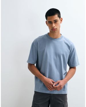 Hollister T-shirt épais coupe carrée poudré - Bleu