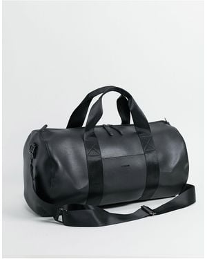 Fenton Pu Barrel Holdall Bag - Black