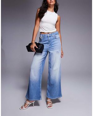 GOOD AMERICAN Good Skate Wide Cropped Jeans - Blue