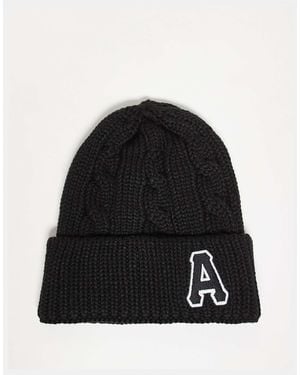 Aape By A Bathing Ape Aape By A Bathing Ape Cable Knitted Beanie - Black