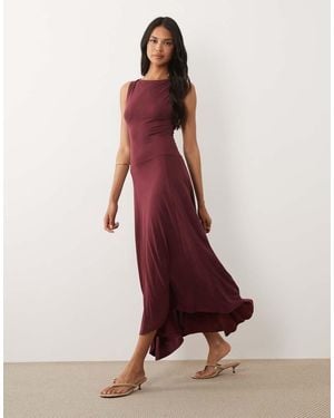 ASOS Modal Drop Waist Midi Dress - Red