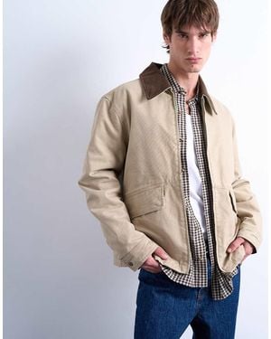 TOPMAN Padded Canvas Jacket - Natural