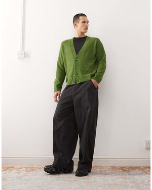 Collusion V-neck Knitted Cardigan - Green