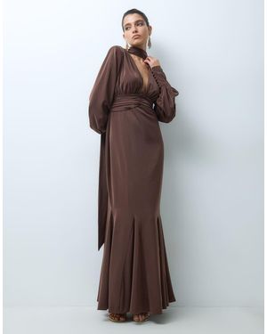 Pretty Lavish Abito Maxi - Marrone