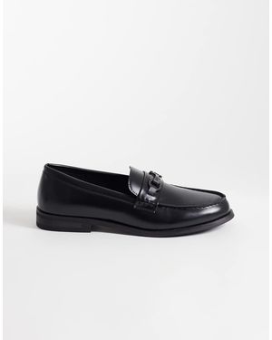 SEQWL Hero Saddle Trim Loafers - Black