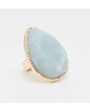 ASOS Oversized Ring With Real Semi Precious Stone - Blue