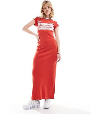 Collusion Vestito Lungo Aderente Stile Motocross - Rosso