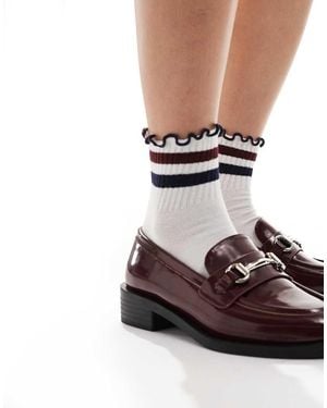 ASOS Calcetines Tobilleros Blancos Con Rayas Y Volante Superior De