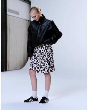 ASOS Wrap Over Buckle Midi Skirt - Blue