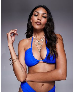 Ivory Rose – fuller bust – ungepolstertes, umgedrehtes triangel-bikinioberteil - Blau