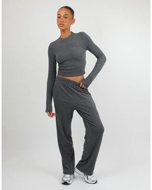 SIMMI Monique Soft Stripe Fine Ribbed Long Sleeve Top - Blue