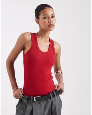 JJXX Ribbed Vest With Scoop Neck - Red