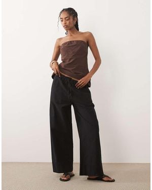 ASOS Linen Blend Trouser - Black