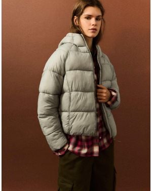 Pull&Bear Steppjacke mit kapuze - Natur