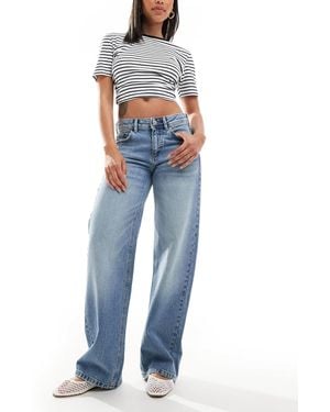 Pull&Bear Low Rise Straight Leg Jeans - Blue