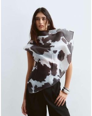 ARRANGE Asymmetrische Organzatop Met Coupenaaddetail - Wit