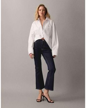 ASOS Crop Kick Flare Jean - Grey