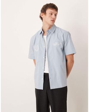 ASOS Relaxed Shirt With Chest Embroidery - White