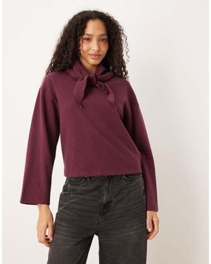 Threadbare Zacht Sweatshirt Van Katoenen Jersey Mix Met Sjaal - Rood