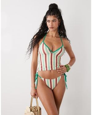 Reclaimed Vintage Tie Side Bikini Bottom - Multicolour