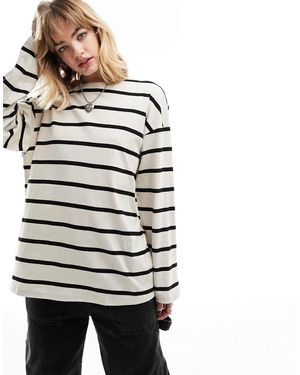 Monki – langärmliges oversize-shirt - Grau