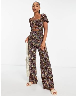 The Frolic Exclusivité - combinaison rétro à petites fleurs avec encolure carrée - Multicolore