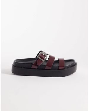 SEQWL Strappy Flatform Sandals - Red