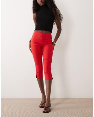Missy Empire Bengaline Capri Trousers - Red