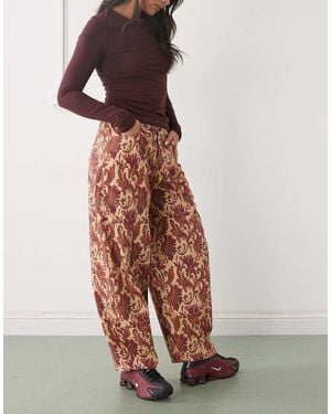 Reclaimed Vintage Baggy Barrel Leg Trouser - Multicolour