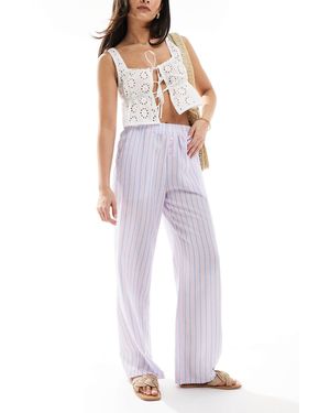 The Frolic Exclusive Boxer Waistband Wide Leg Textured Beach Pants - Multicolor