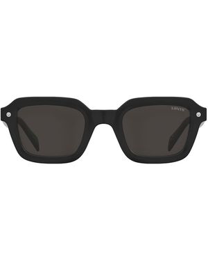 Levi's Sunglasses Levi's Rectangular Geometrical Sunglasses With Lenses - Black
