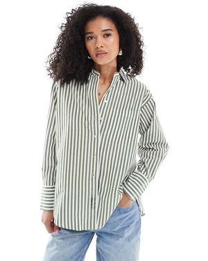 New Look Camicia A Righe Con Tasca - Blu