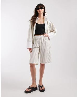 ASOS Boxer Waistband Pull On Bermuda Shorts - White
