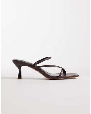SIMMI Simmi London Zarah Kitten Heeled Mule Sandals - Brown