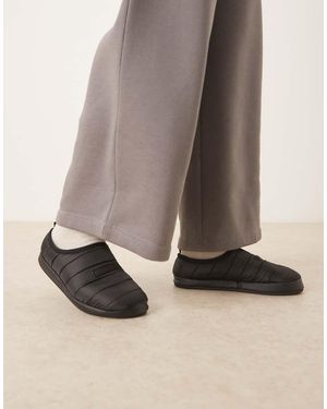 Calvin Klein Ripstop Puffer Slippers - Black
