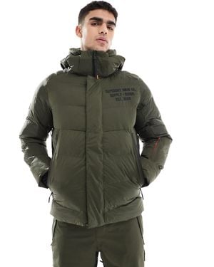 Superdry – ski – puffer-sportjacke - Grün