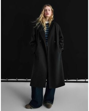 Bershka – weicher wickelmantel - Schwarz