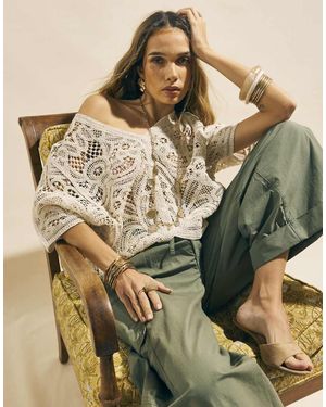 River Island Crochet Cardigan - Metallic