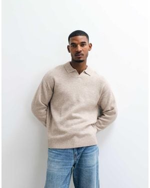 Jack & Jones Oversized Fluffy Polotrui - Naturel