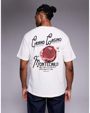 ADPT Oversized T-Shirt Met Lakstempelprint Op De Achterkant - Grijs