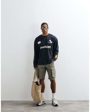 Cotton On Boxy Fit Graphic Long Sleeve T-Shirt - Black