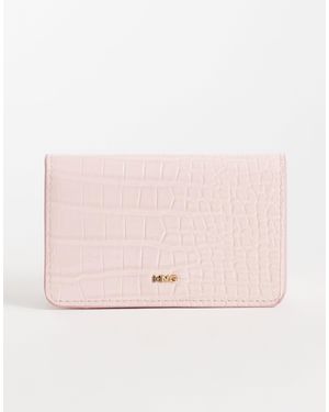 Mango Portefeuille effet croco pastel - Rose