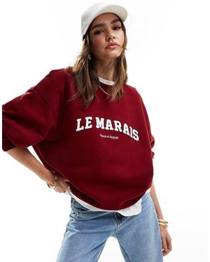 4th & Reckless Le Marais Boucle Logo Sweatshirt - Red