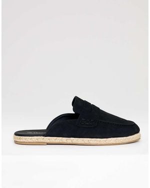 Threadbare Faux Suede Penny Loafer Sandals - Blue