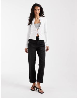 ASOS High Rise Relaxed Mom Jean - Natural