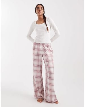 Hollister baggy Flannel Pajama Bottoms - Pink