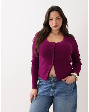 ASOS Asos design curve – strickjacke aus baumwollmix - Lila