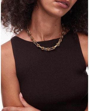 TOPSHOP Nicky Waterproof Stainless Steal Knot Detailed Necklace - Black