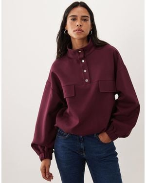ASOS Funnel Neck Sweatshirt - Red